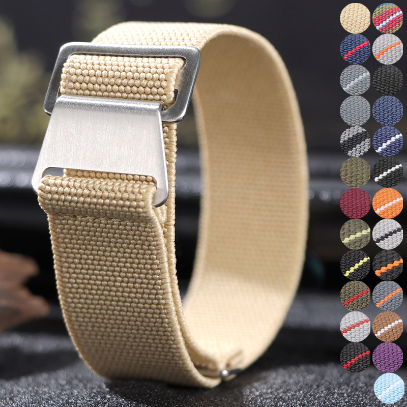 18/20/22mm Elastic Nylon Watch - Parachute Strap Elastic ulasan dan harga