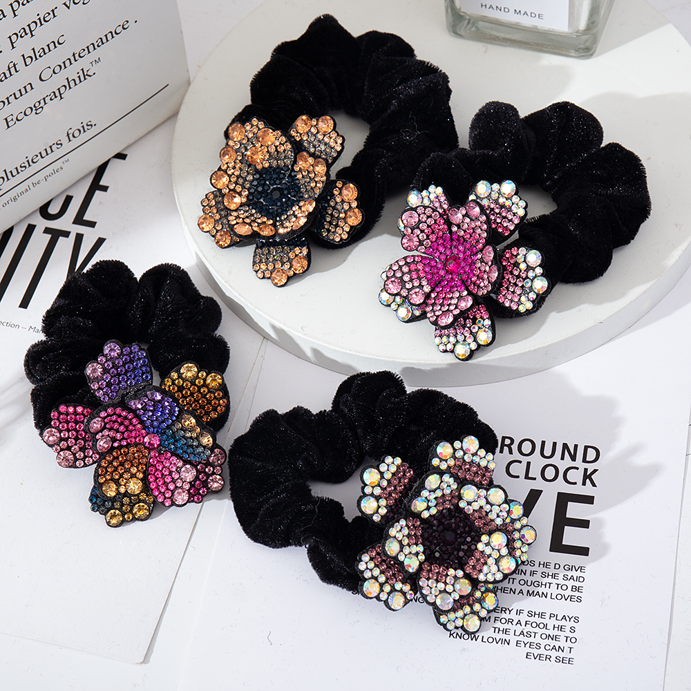 Women Rhinestone Scrunchies Ve - Silicone Band Women ulasan dan harga