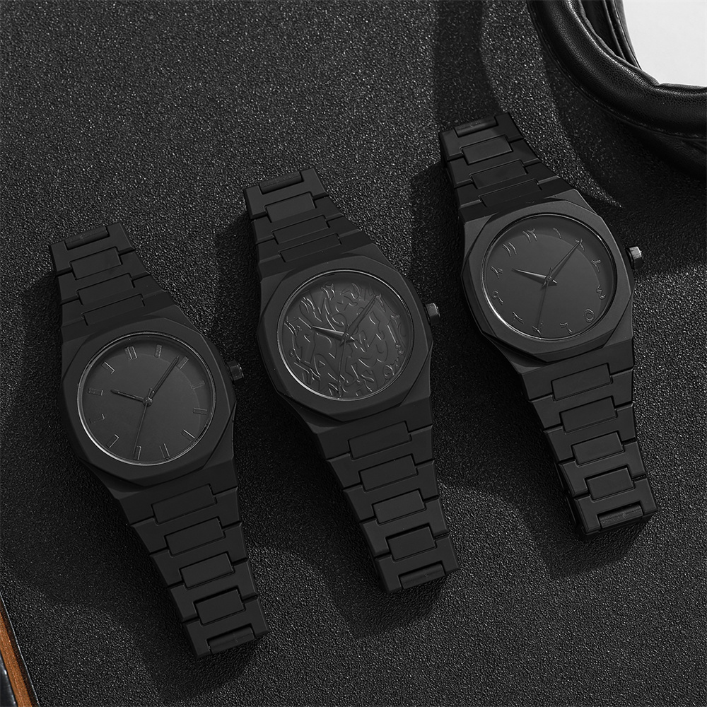Men's Fashion Simple Black Lar - Butterfly Clasp Deployant ulasan dan harga