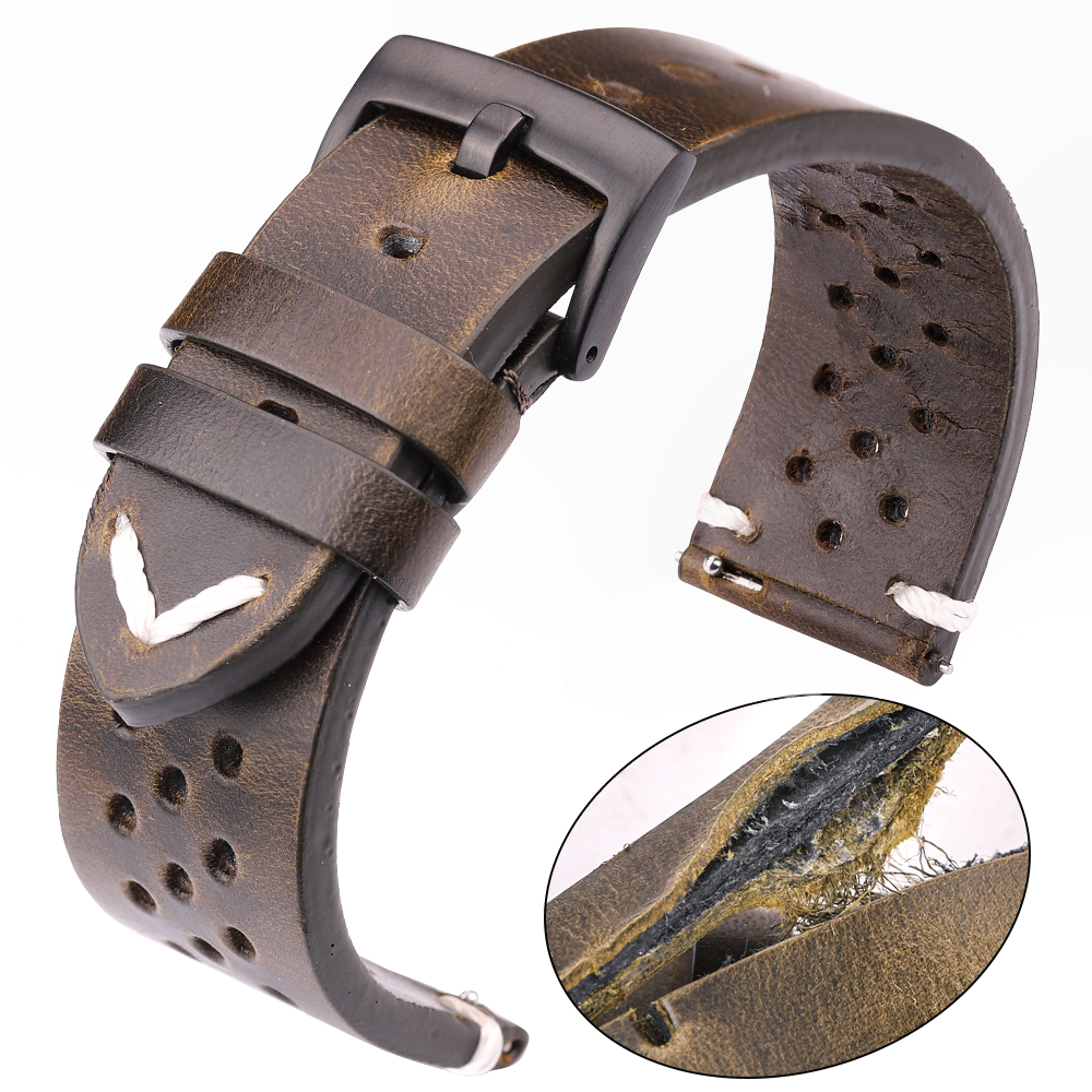 Breathable Genuine Leather Qui - Nato Strap Nylon ulasan dan harga