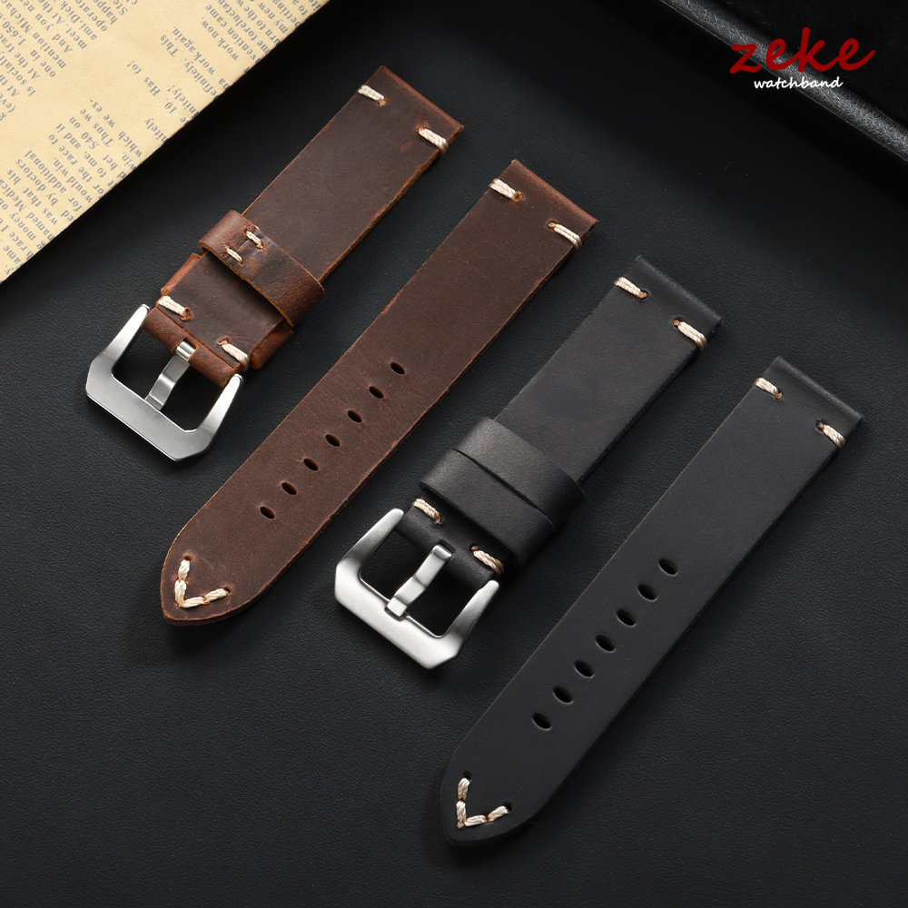 Handmade Stitching Cowhide Wat - Rubber Strap Diver ulasan dan harga