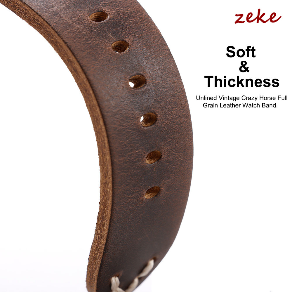 Handmade Stitching Cowhide Wat - Rubber Strap Diver ulasan dan harga