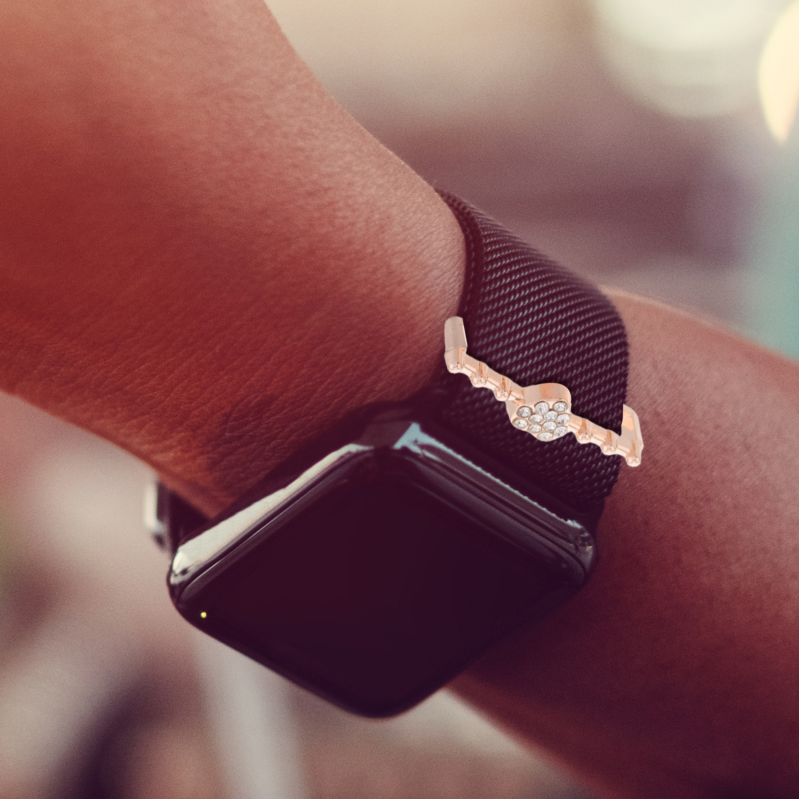 5Pcs Heart Design Watch Band D - Mesh Strap Metal ulasan dan harga