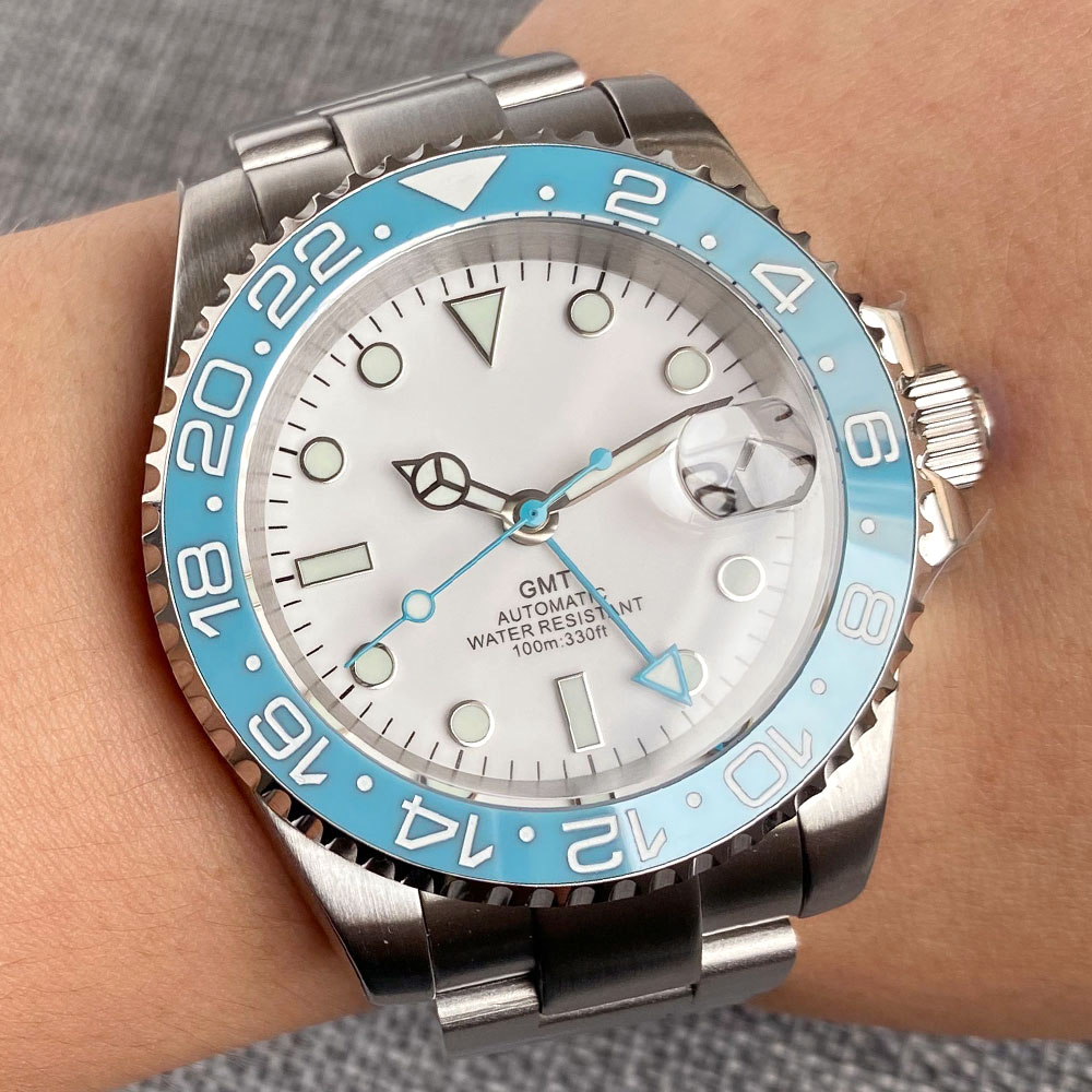 Customized 40mm Ice Blue Dial  - Stainless Bracelet Diver ulasan dan harga