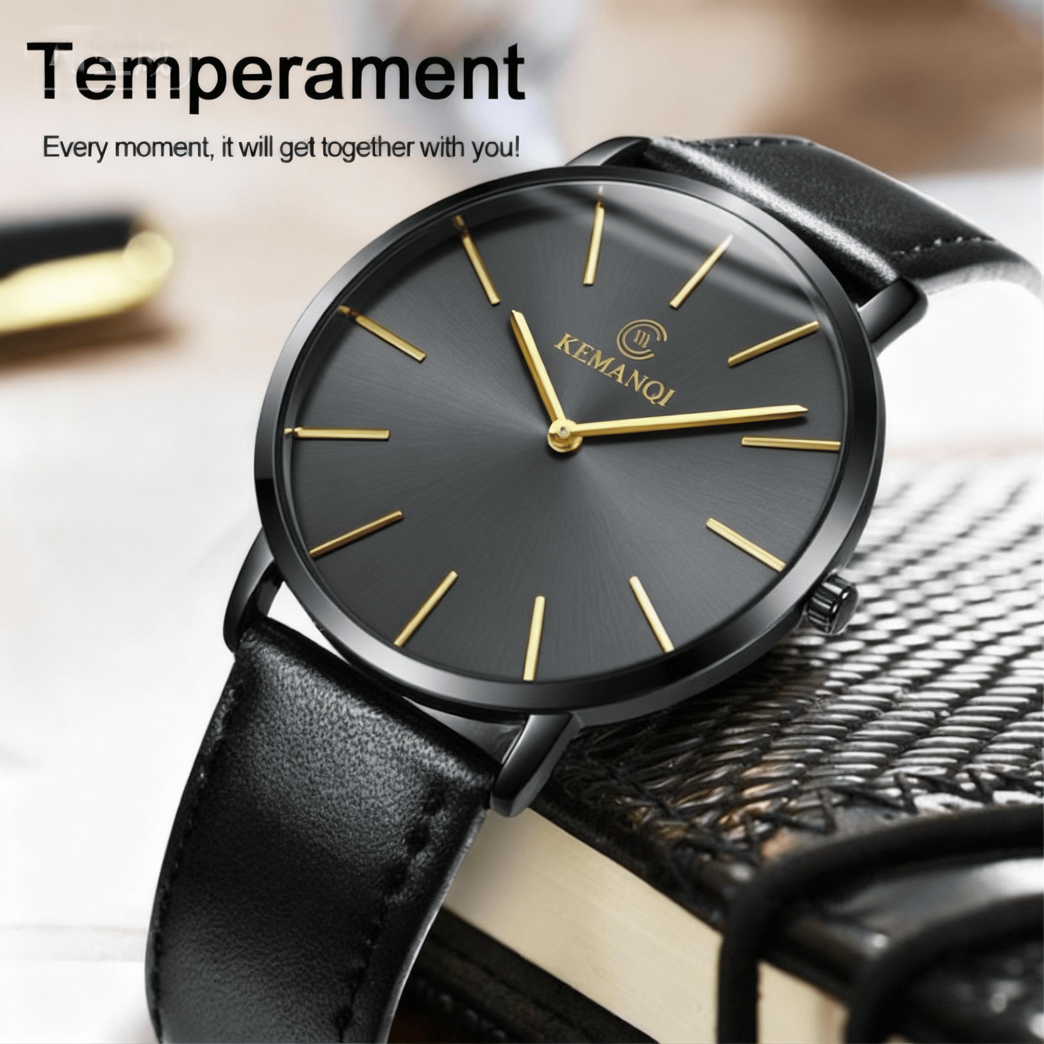Fashion Ultra Thin Men's Quart - Leather Watch Band Men ulasan dan harga