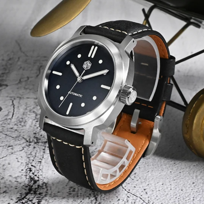 San Martin Mens Pilot Watches  - Leather Strap Quick Release ulasan dan harga