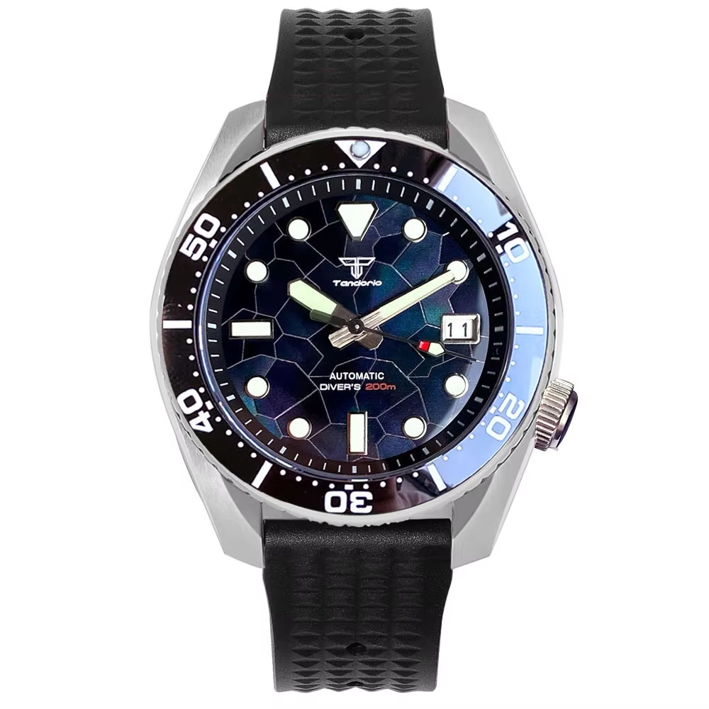 Tandorio 42.5mm Japan NH35A Au - Rubber Strap Diver ulasan dan harga