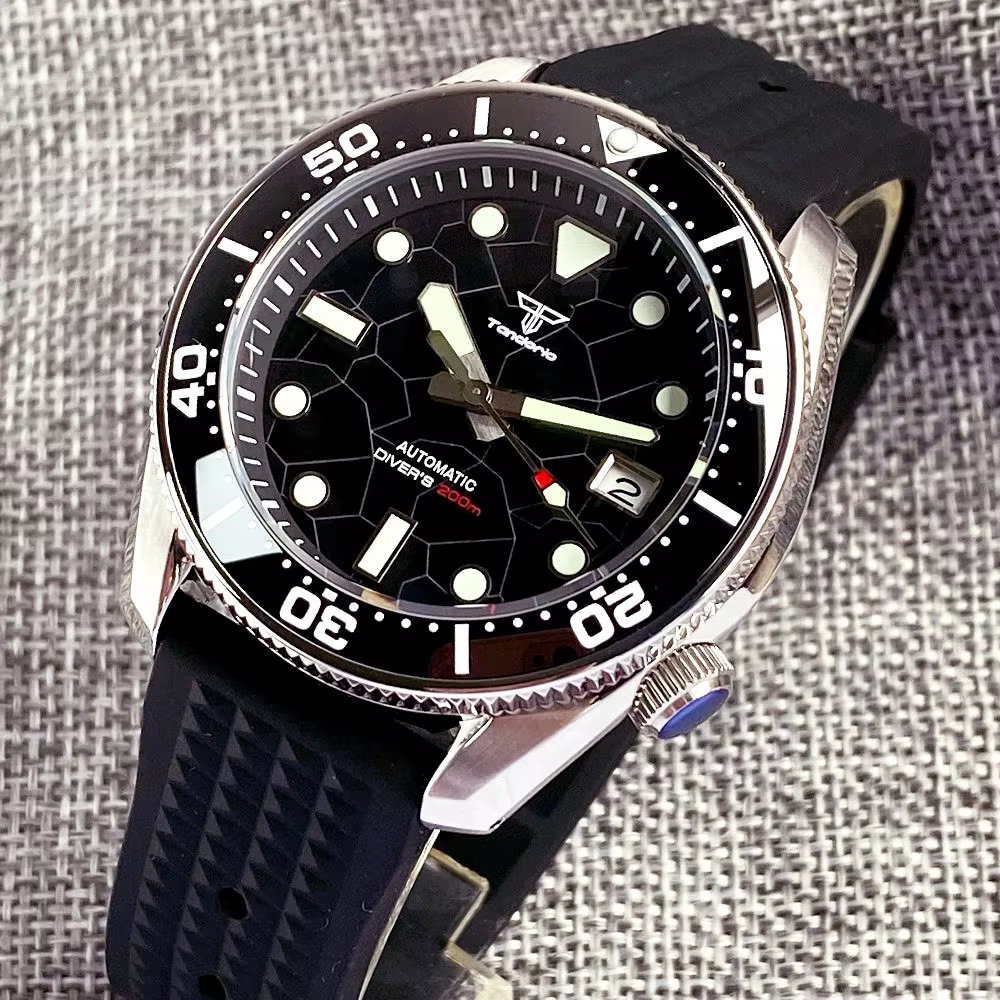 Tandorio 42.5mm Japan NH35A Au - Rubber Strap Diver ulasan dan harga
