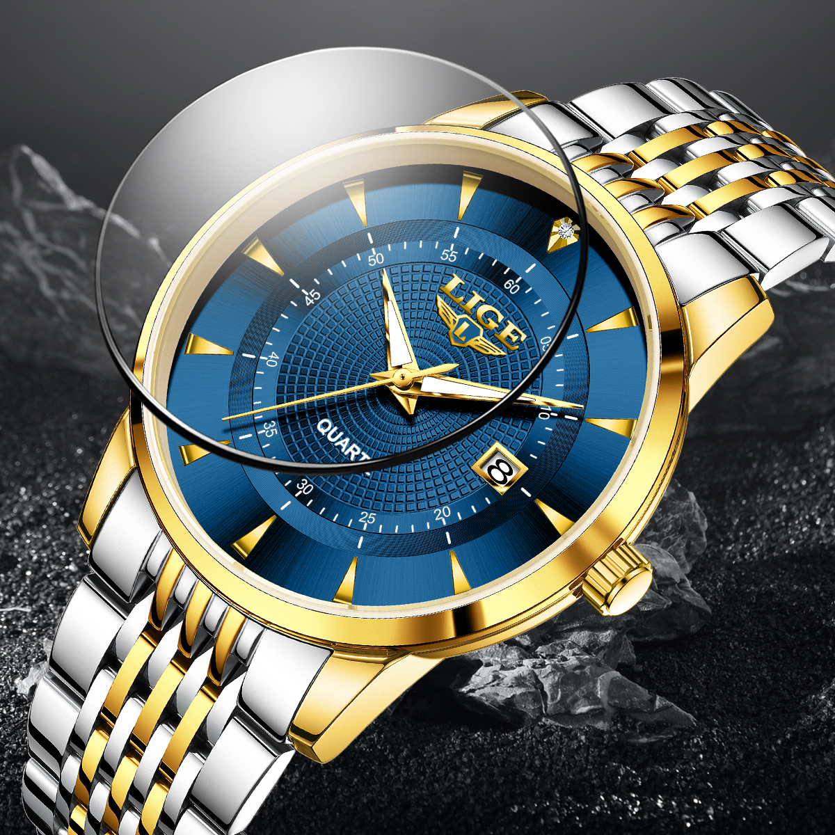 LIGE New 2025 Luxury Man Watch - Stainless Bracelet Diver ulasan dan harga