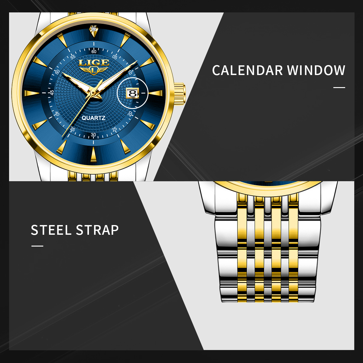 LIGE New 2025 Luxury Man Watch - Stainless Bracelet Diver ulasan dan harga