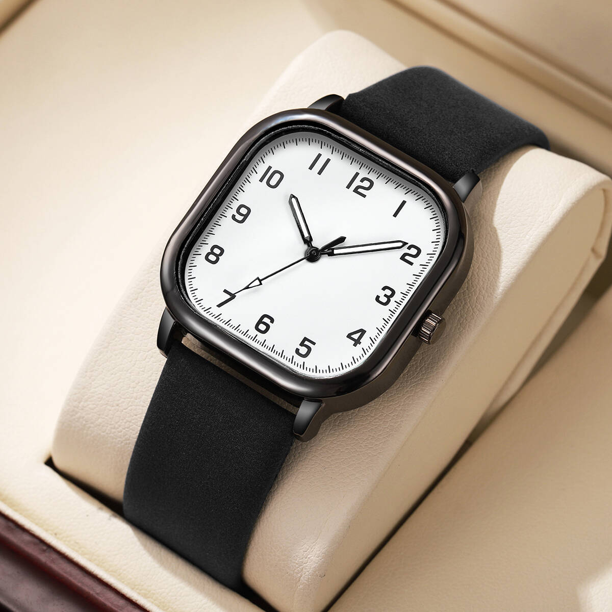 Fashion Square Men Watches Sim - Leather Watch Band Men ulasan dan harga