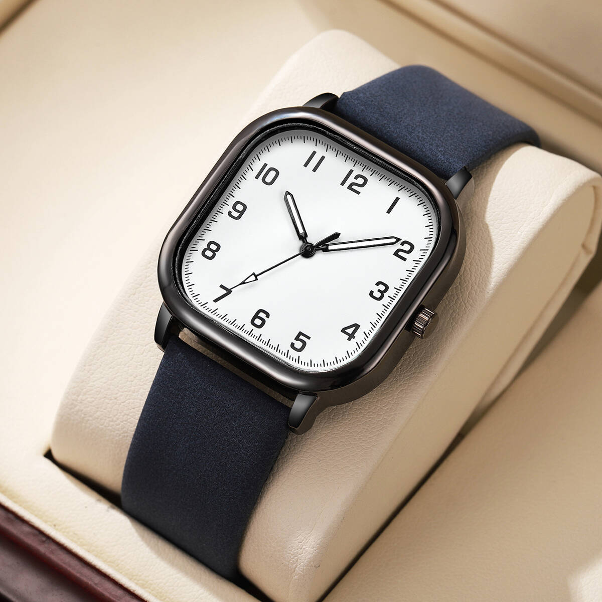 Fashion Square Men Watches Sim - Leather Watch Band Men ulasan dan harga