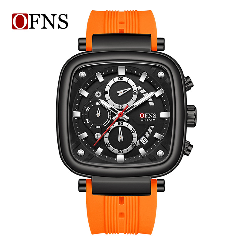 OFNS square waterproof sports  - Rubber Strap Diver ulasan dan harga