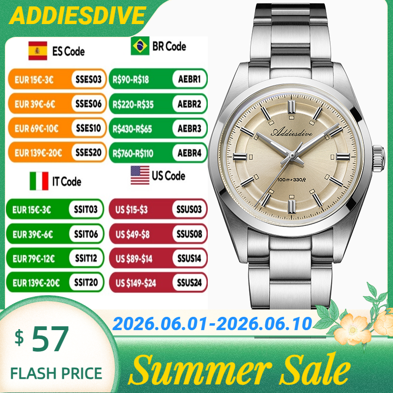 ADDIESDIVE Super Luminous Japa - Stainless Bracelet Diver ulasan dan harga