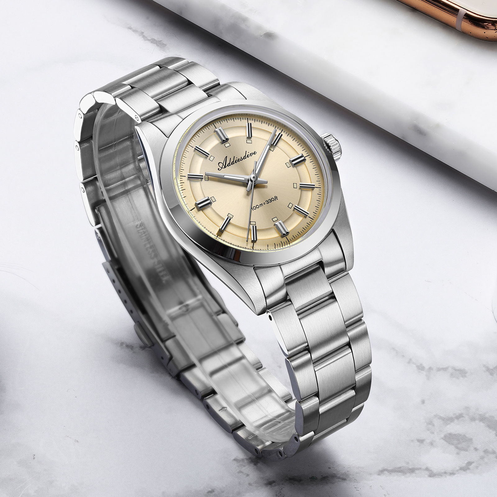 ADDIESDIVE Super Luminous Japa - Stainless Bracelet Diver ulasan dan harga