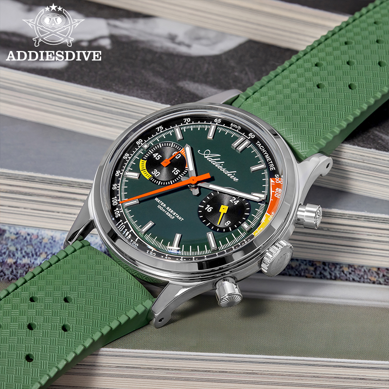 ADDIESDIVE Chronograph VK64 Wa - Rubber Strap Diver ulasan dan harga