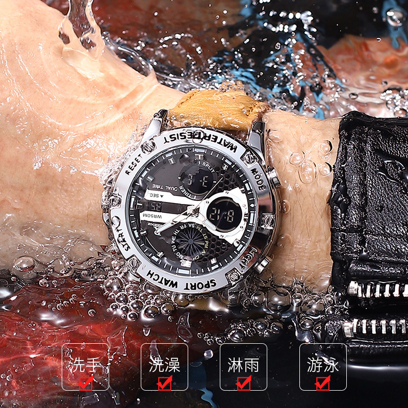Fashion Men’s Big Face Quartz  - Leather Watch Band Men ulasan dan harga