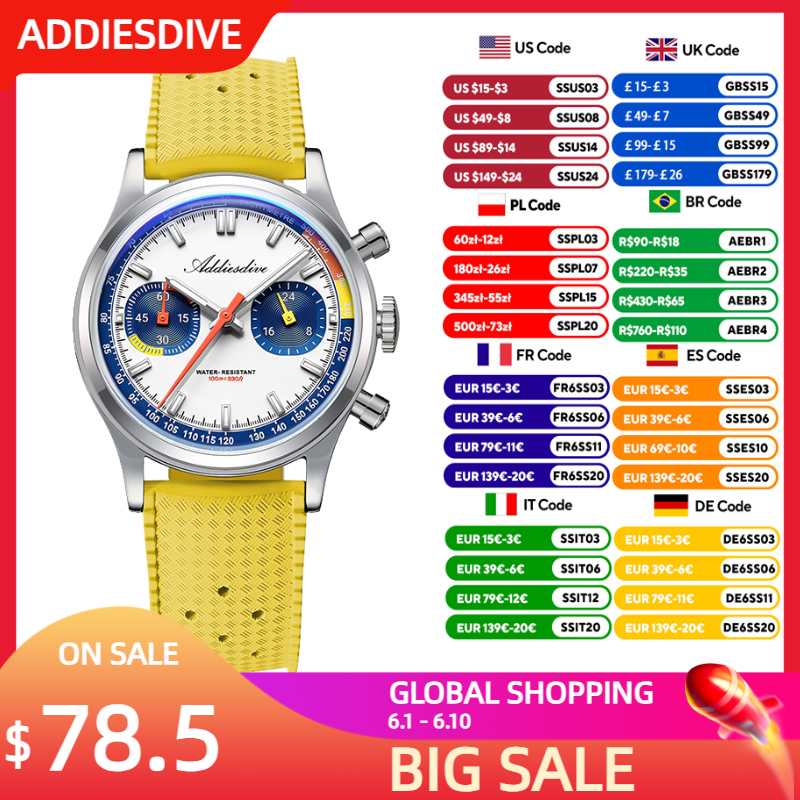 ADDIESDIVE Fashion Men's Quart - Rubber Strap Diver ulasan dan harga
