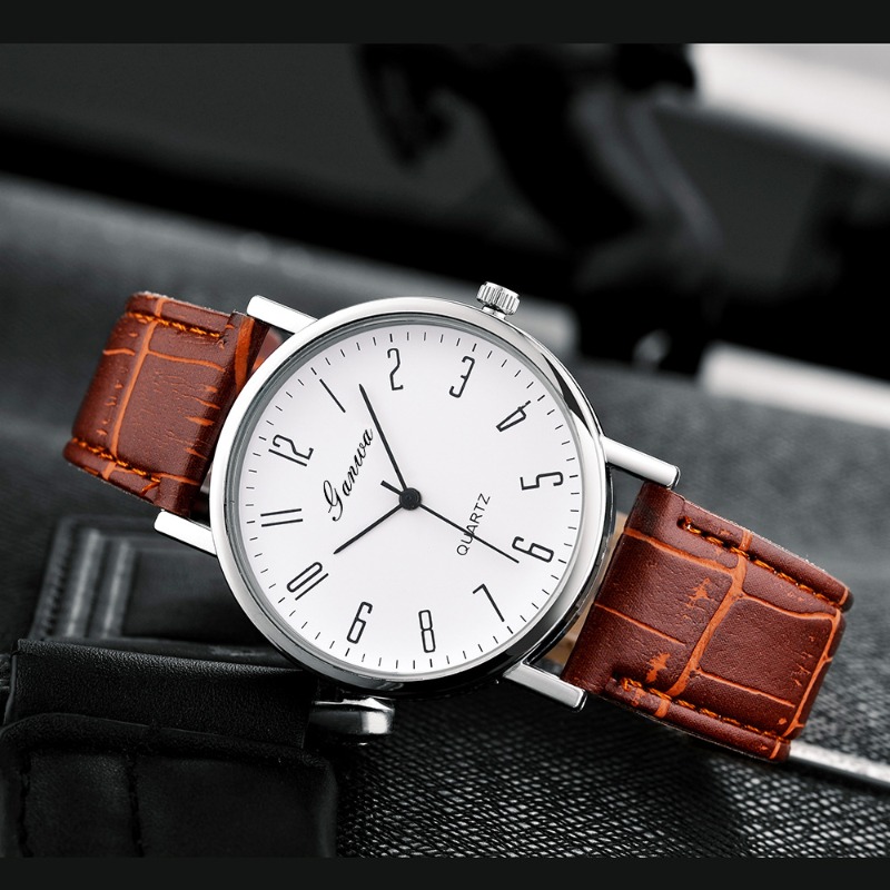 Men's Watch Fashion Arabic Qua - Leather Watch Band Men ulasan dan harga