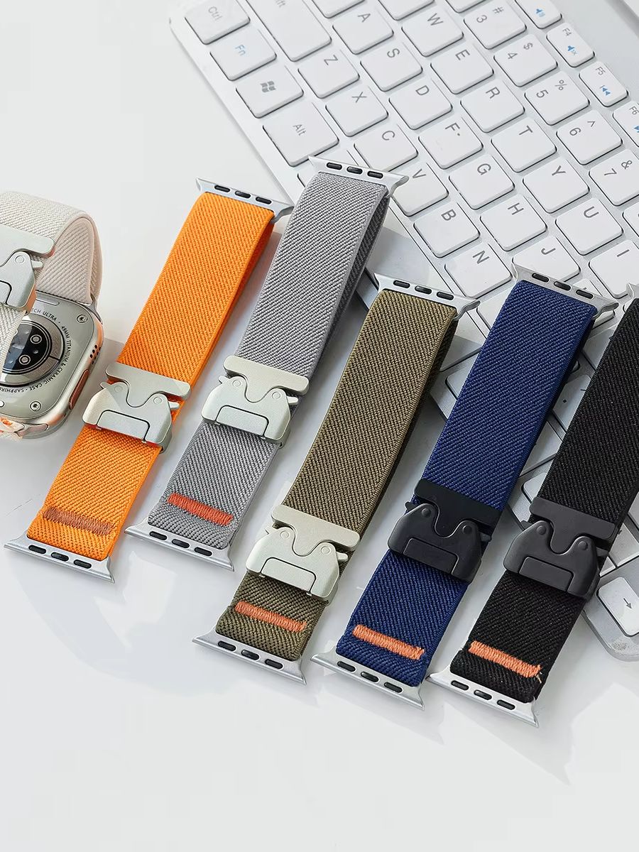 For Apple Watch Band Nylon Ela - Parachute Strap Elastic ulasan dan harga