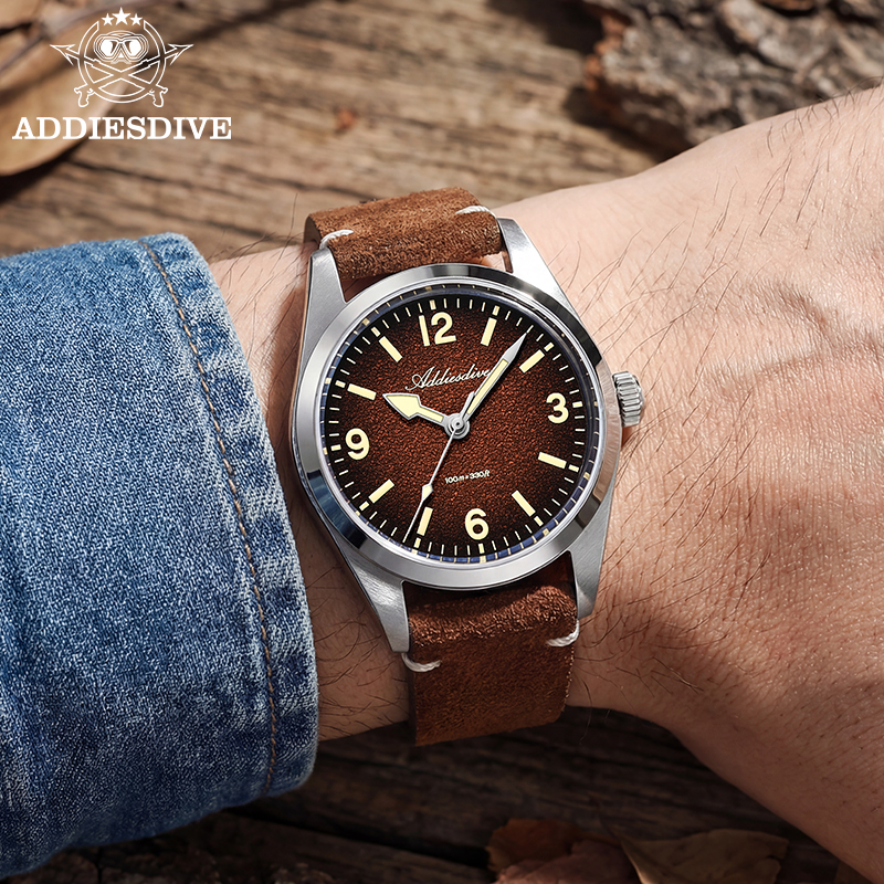 ADDIESDIVE Japan 2035 Super Lu - Suede Strap Watch ulasan dan harga