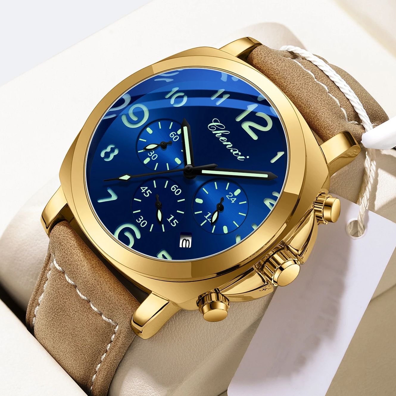 CHENXI Men Watch Multifunction - Leather Watch Band Men ulasan dan harga