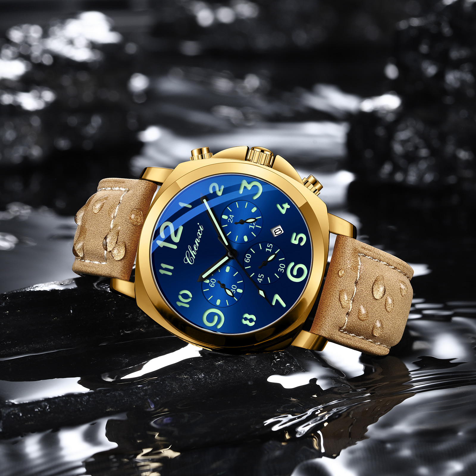 CHENXI Men Watch Multifunction - Leather Watch Band Men ulasan dan harga