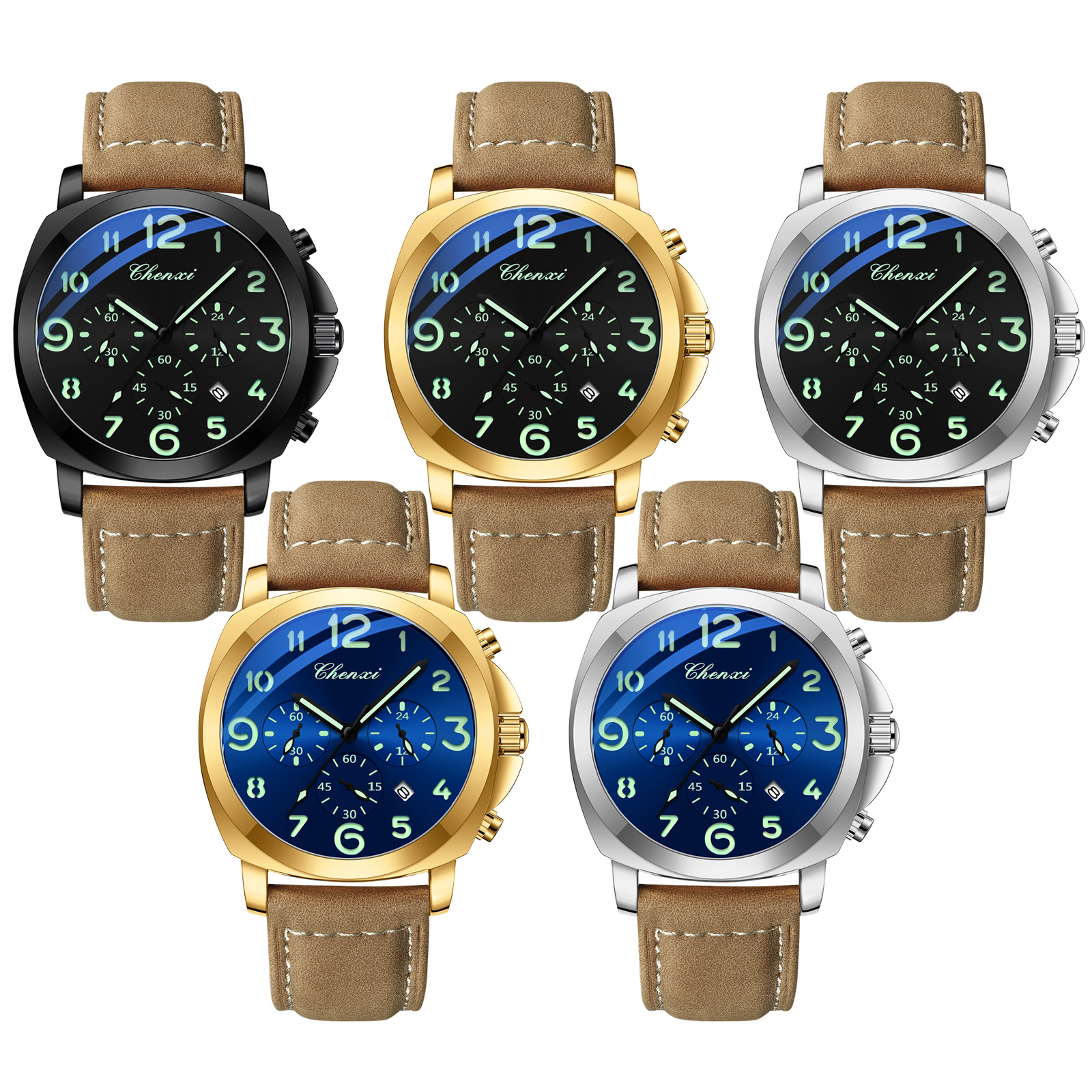 CHENXI Men Watch Multifunction - Leather Watch Band Men ulasan dan harga