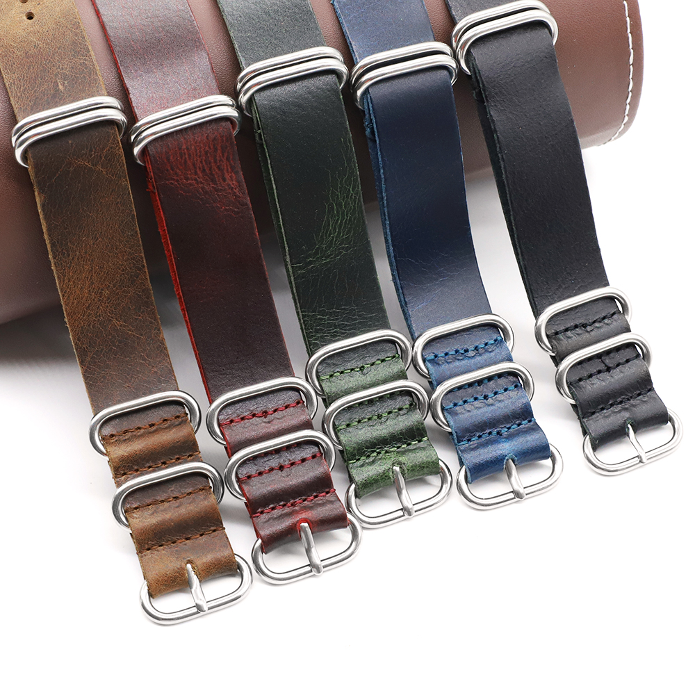 Genuine Leather Watch Band 18m - Nato Strap Nylon ulasan dan harga
