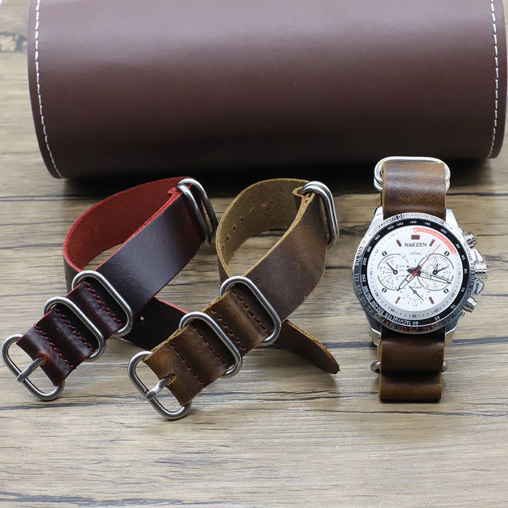 Genuine Leather Watch Band 18m - Nato Strap Nylon ulasan dan harga