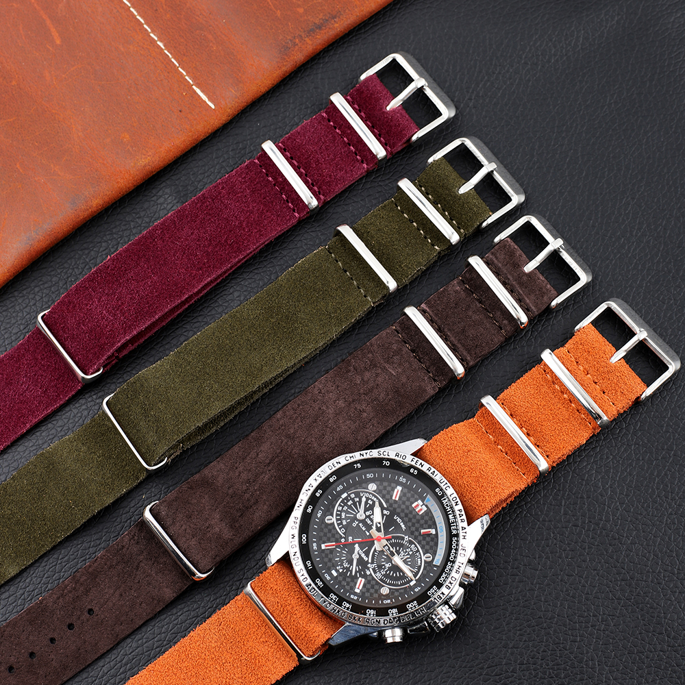 18mm 20mm 22mm Vintage Soft Su - Suede Strap Watch ulasan dan harga