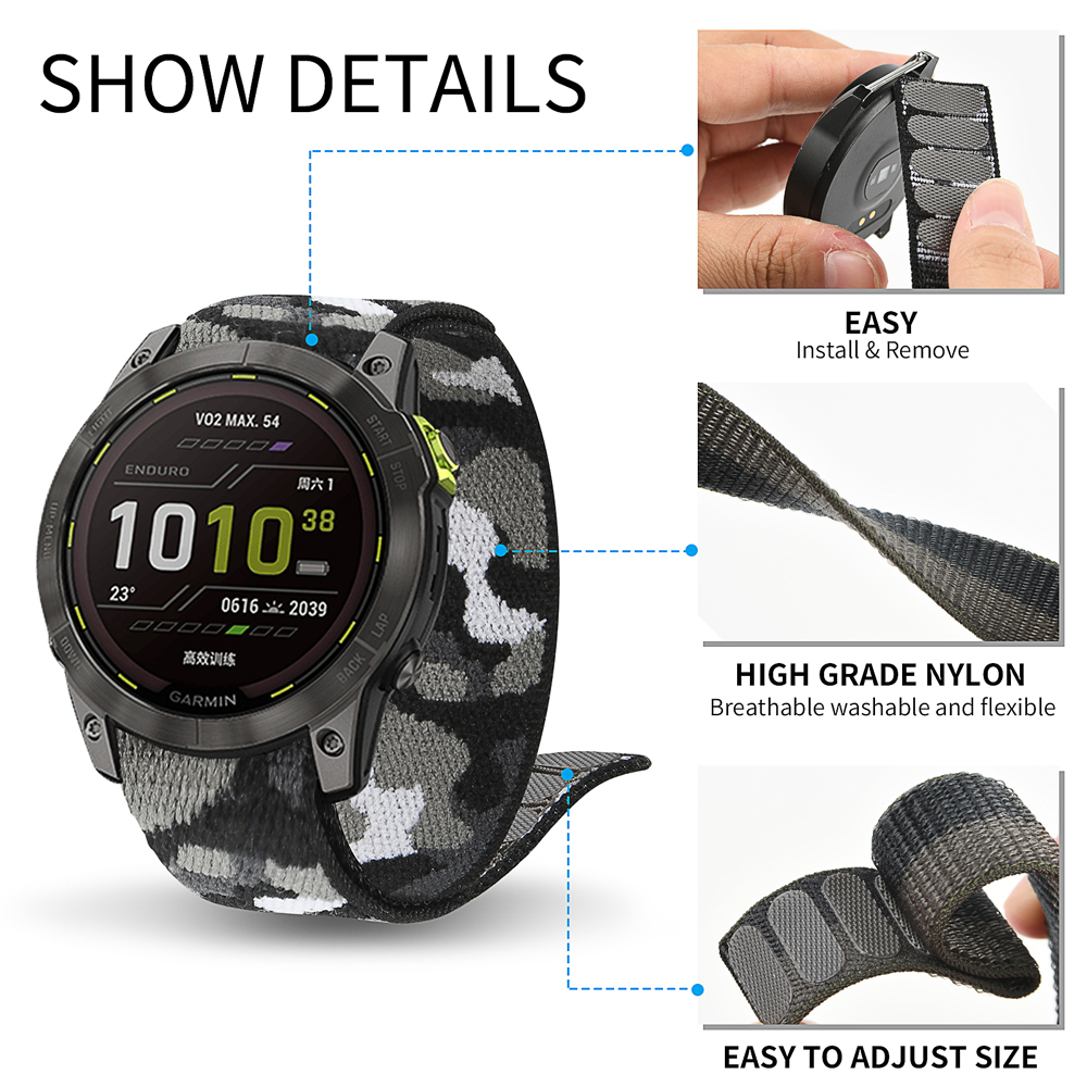 22mm 26mm Nylon QuickFit Strap - Sport Loop Velcro ulasan dan harga