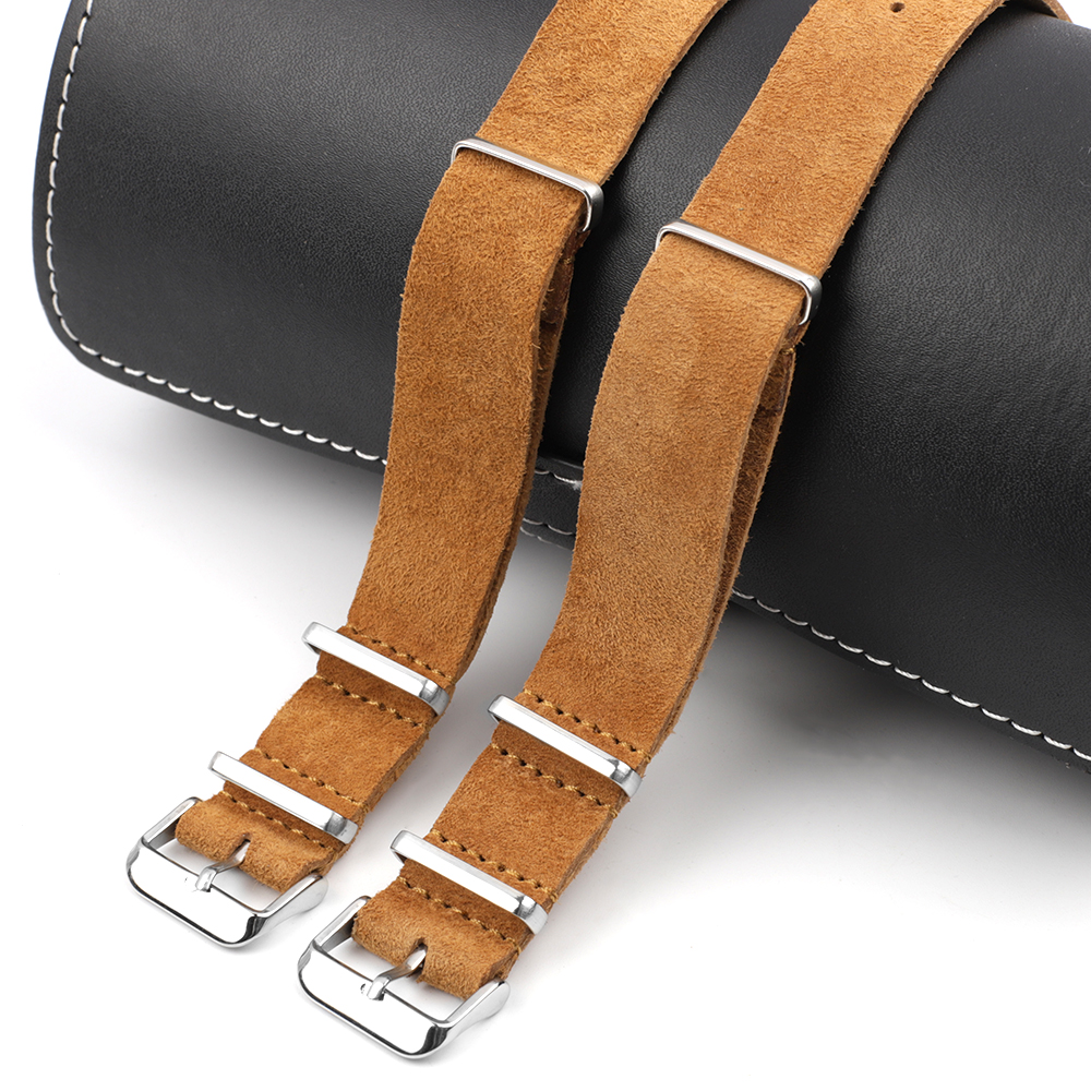 Soft Retro Suede Genuine Leath - Nato Strap Nylon ulasan dan harga