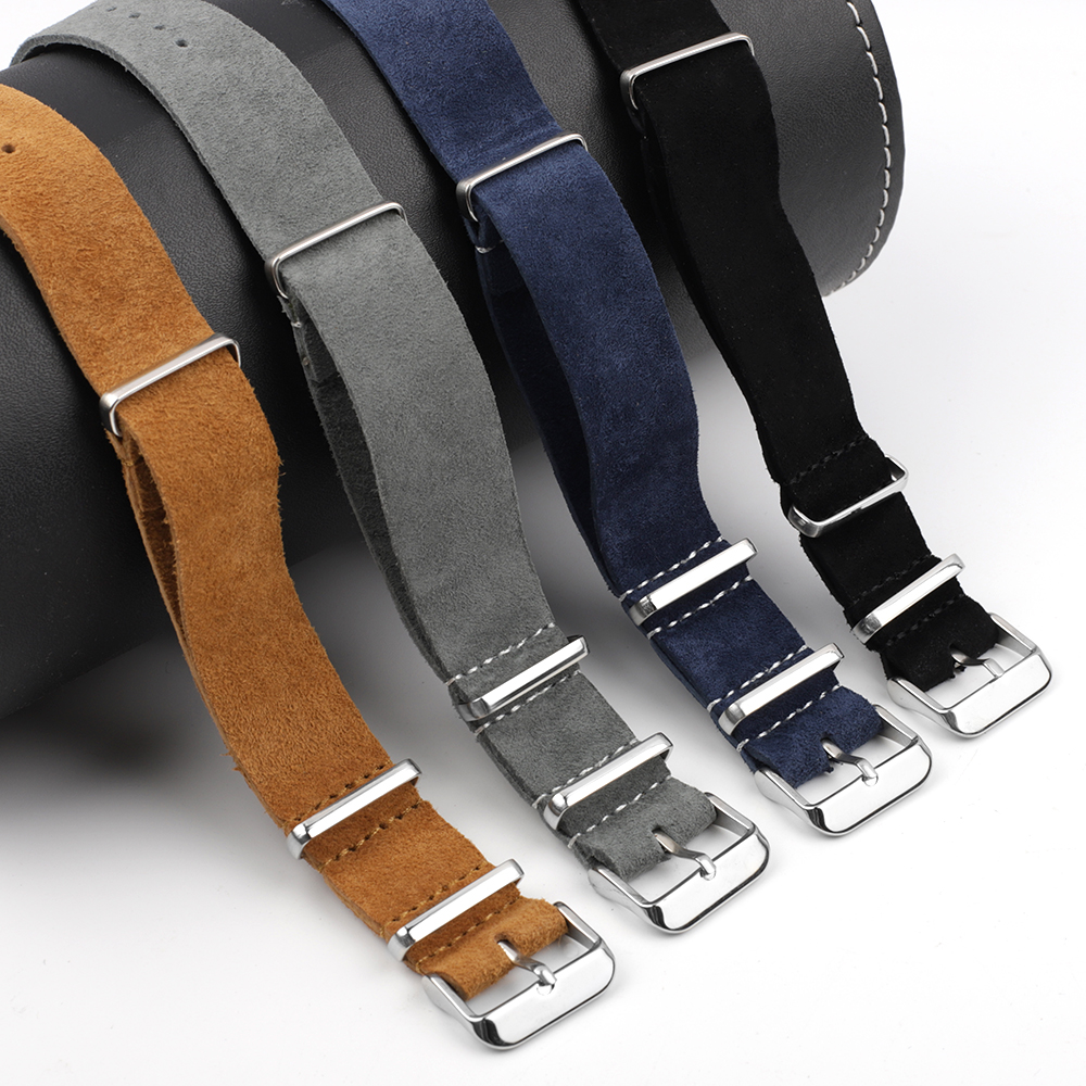 Soft Retro Suede Genuine Leath - Nato Strap Nylon ulasan dan harga