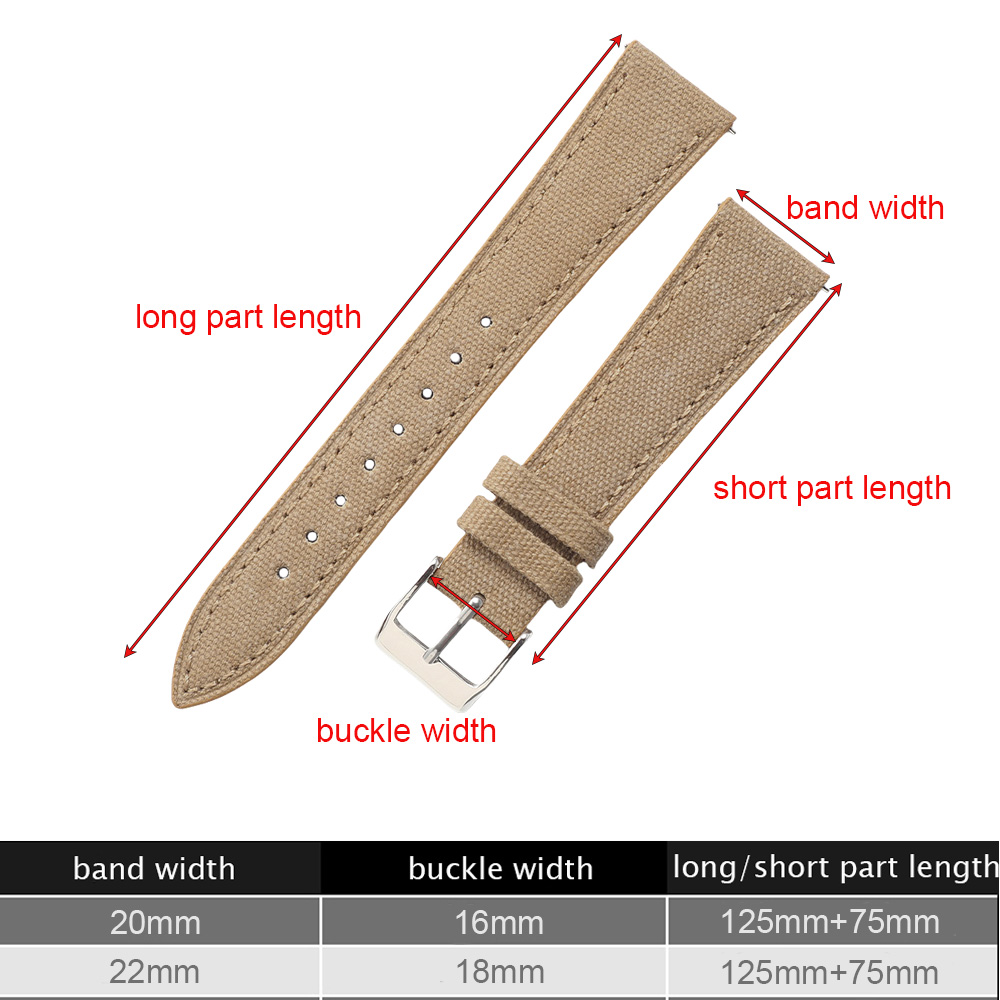Handcrafted Slim Watch Strap 2 - Canvas Strap Watch ulasan dan harga