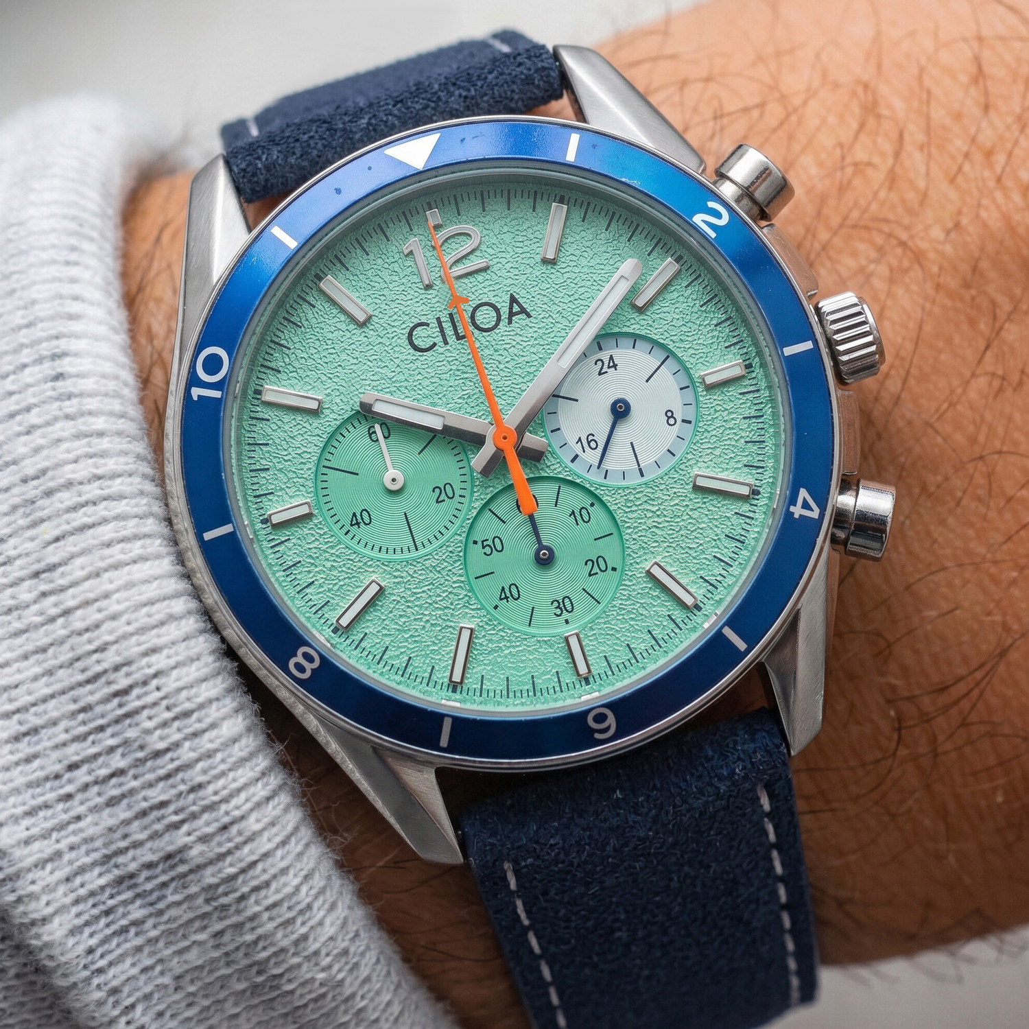CILOA Men's Chronograph Watch  - Suede Strap Watch ulasan dan harga
