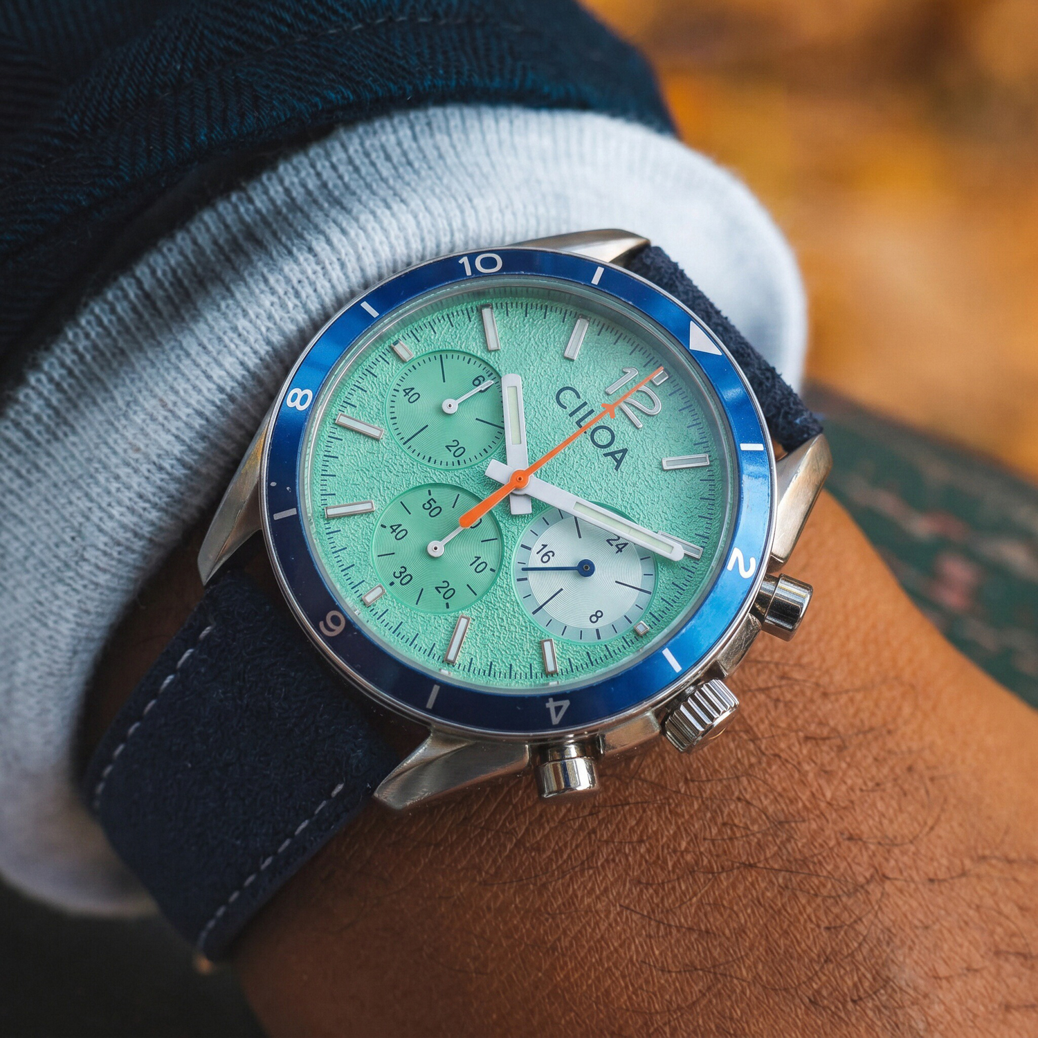 CILOA Men's Chronograph Watch  - Suede Strap Watch ulasan dan harga