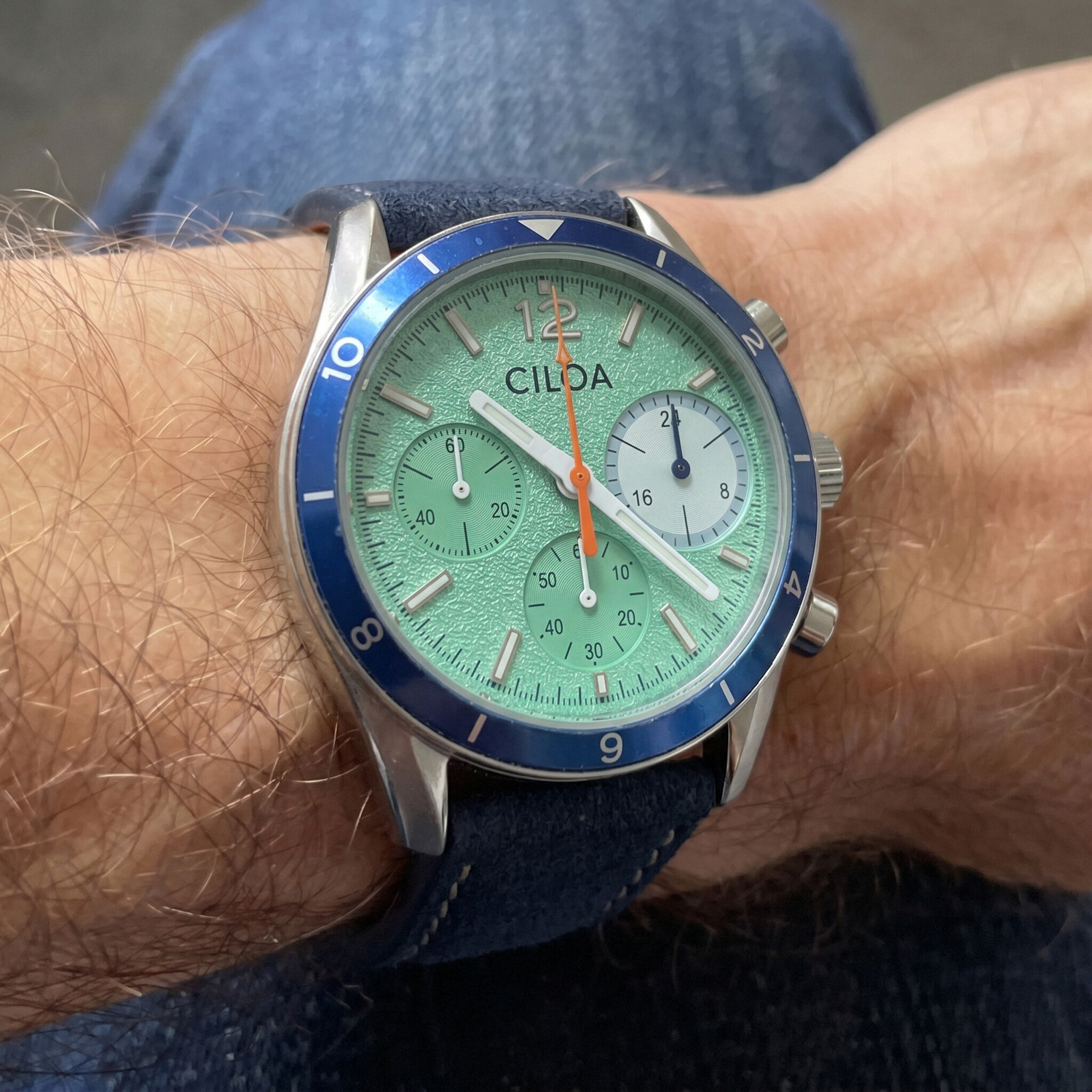 CILOA Men's Chronograph Watch  - Suede Strap Watch ulasan dan harga