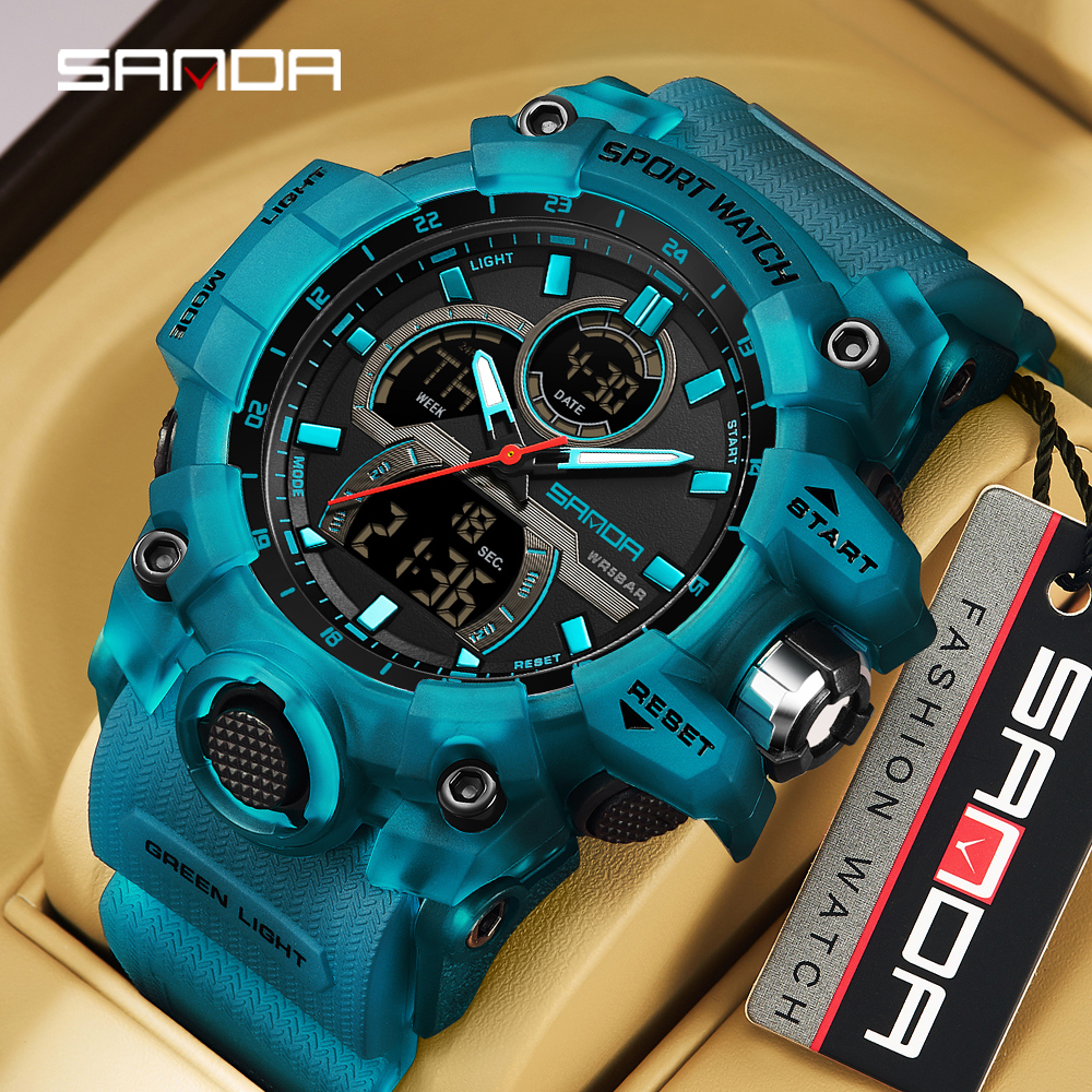 SANDA 6198 Men's Electronic Wa - Rubber Strap Diver ulasan dan harga