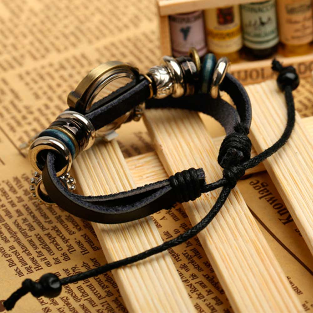 Handmade Butterfly Beads Brace - Leather Watch Band Men ulasan dan harga