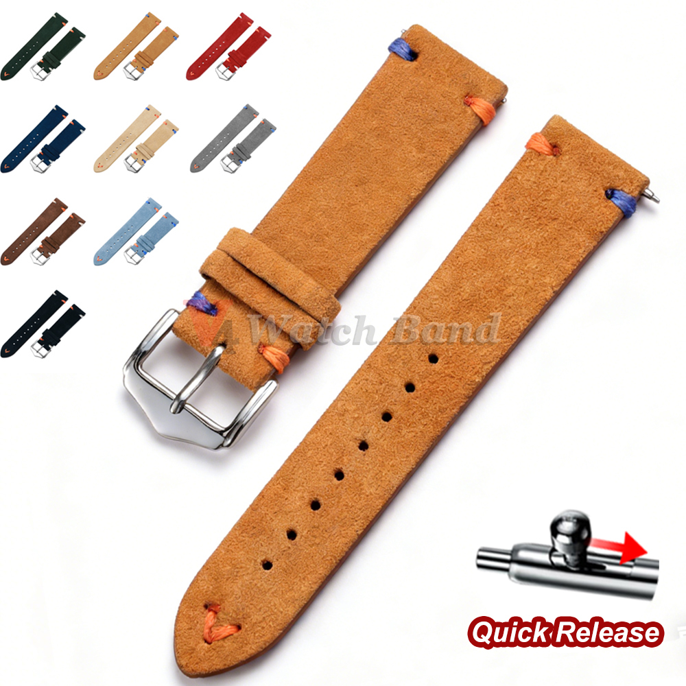 18mm 20mm 22mm Vintage Suede L - Suede Strap Watch ulasan dan harga