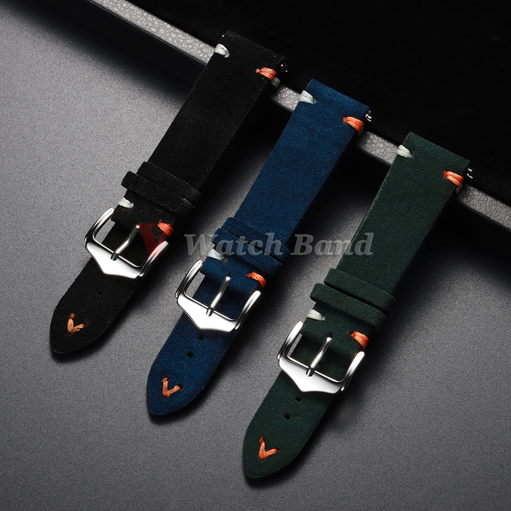 18mm 20mm 22mm Vintage Suede L - Suede Strap Watch ulasan dan harga