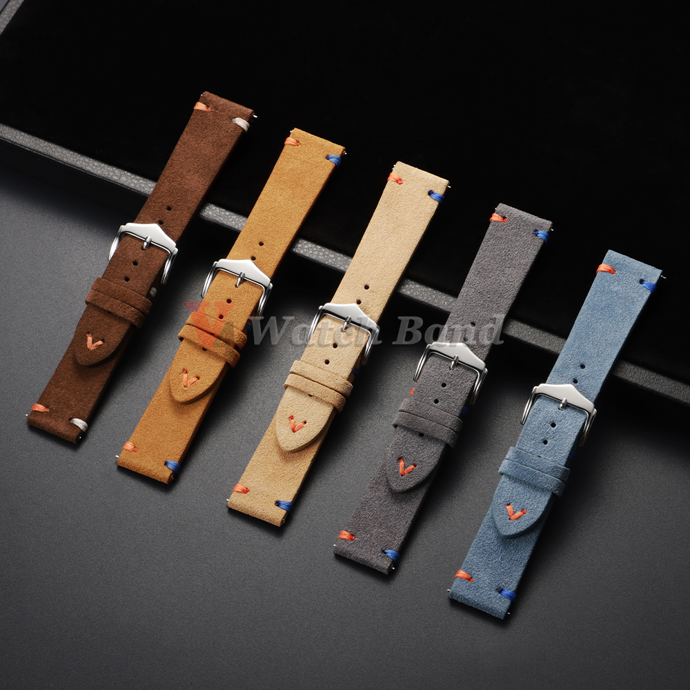 18mm 20mm 22mm Vintage Suede L - Suede Strap Watch ulasan dan harga