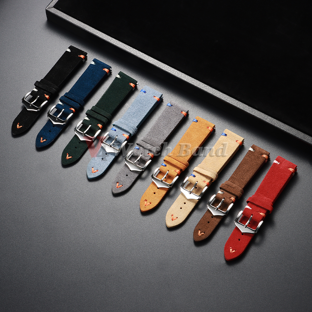 18mm 20mm 22mm Vintage Suede L - Suede Strap Watch ulasan dan harga