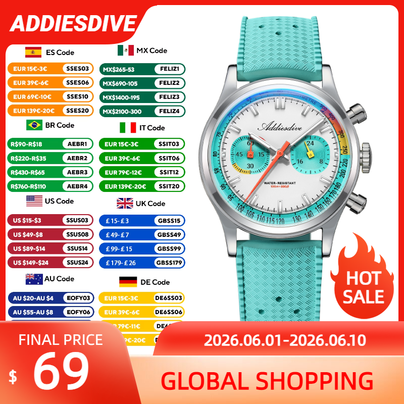 ADDIESDIVE NEW Multifunction C - Rubber Strap Diver ulasan dan harga
