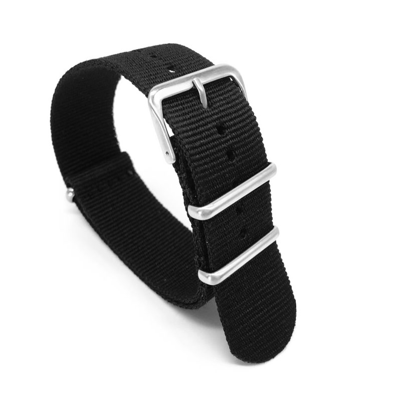 Black Nylon Strap for 16mm 18m - Nato Strap Nylon ulasan dan harga
