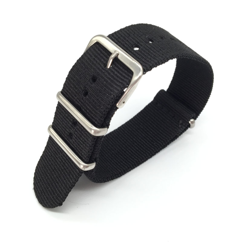Black Nylon Strap for 16mm 18m - Nato Strap Nylon ulasan dan harga