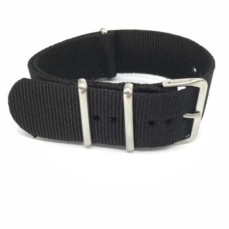 Black Nylon Strap for 16mm 18m - Nato Strap Nylon ulasan dan harga