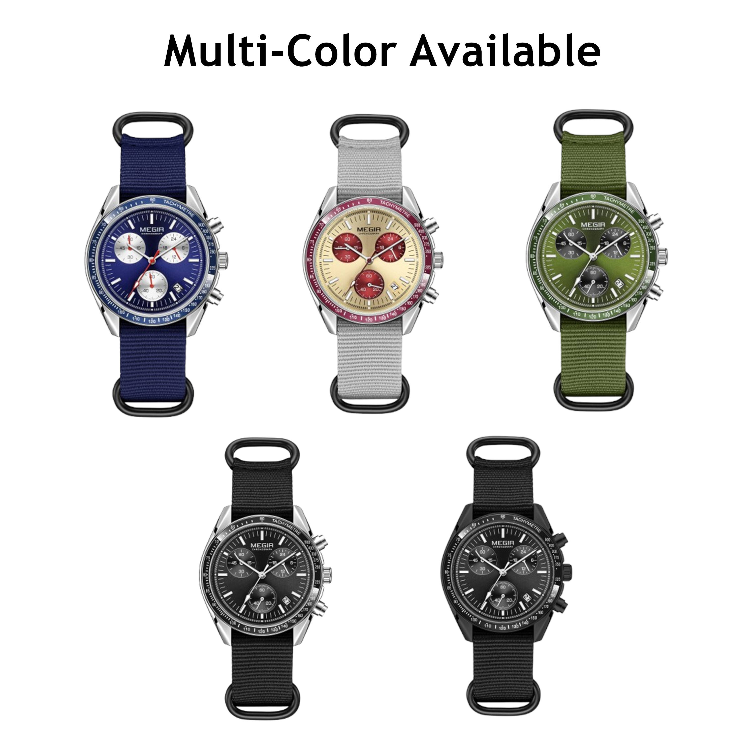 MEGIR Chronograph Canvas Strap - Canvas Strap Watch ulasan dan harga