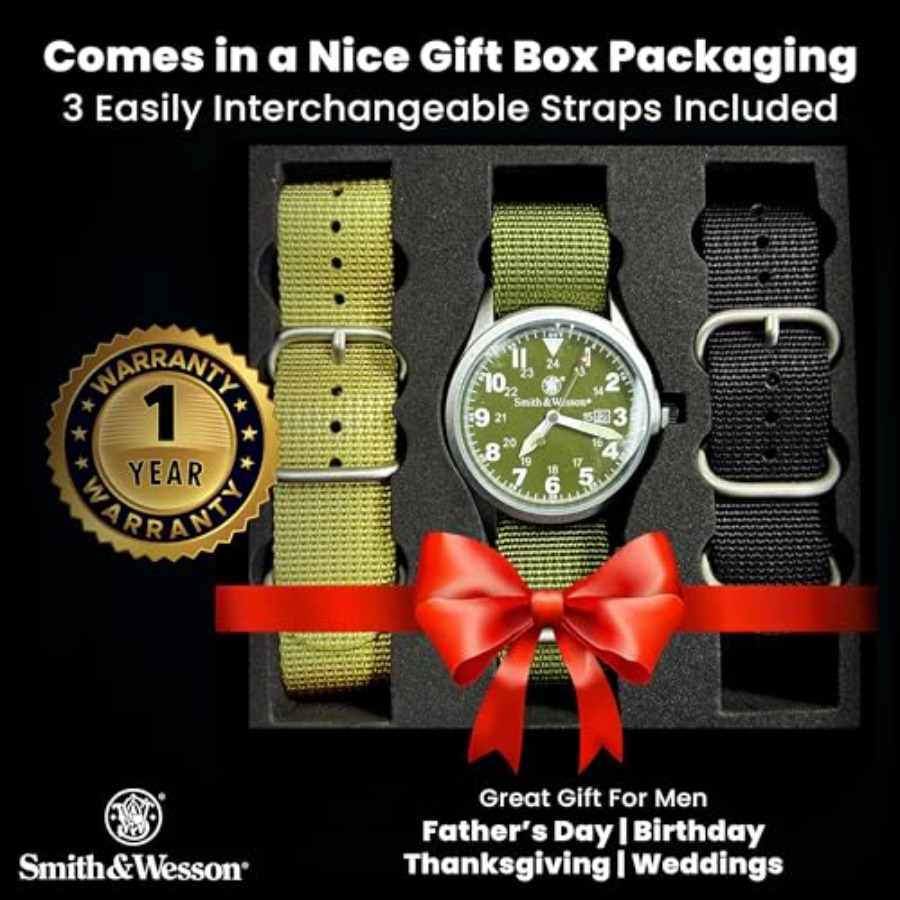 Men's Military Watch, 3 Interc - Canvas Strap Watch ulasan dan harga